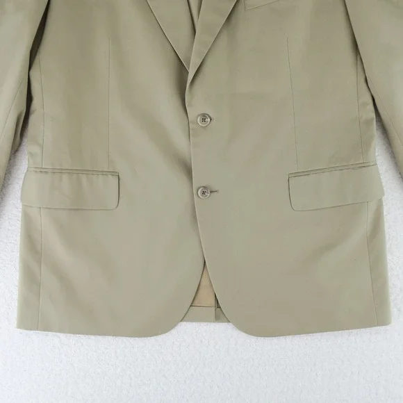 Brooks Brothers Brookscool Poplin Sport Coat Blazer‎ Suit Jacket 43R Khaki Beige